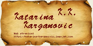 Katarina Karganović vizit kartica